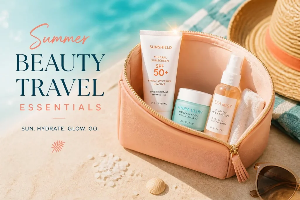 Préparer sa trousse beauté idéale pour un voyage estival : SPF50+, formats malins et 3 produits multifonctions