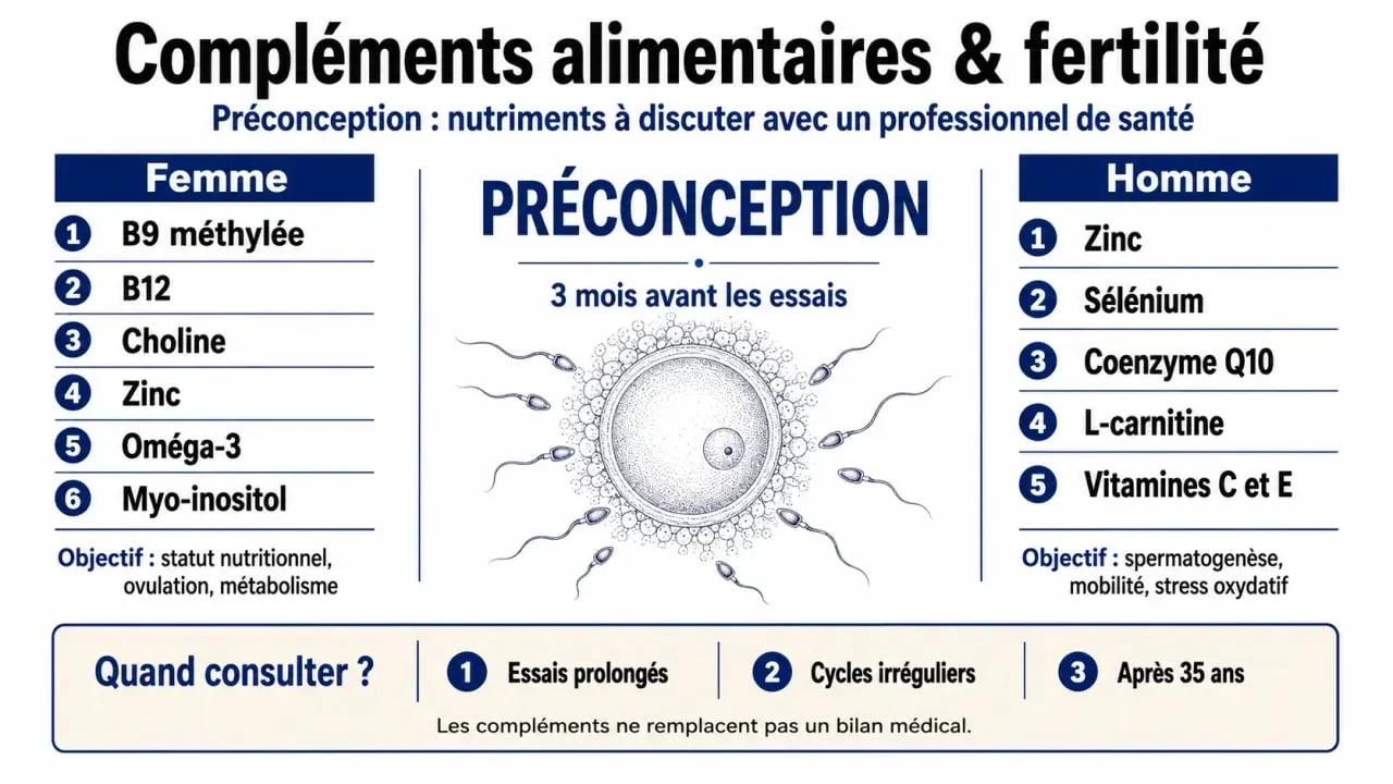 Complément alimentaire fertilité : nutriments clés pour la femme, l’homme et le couple