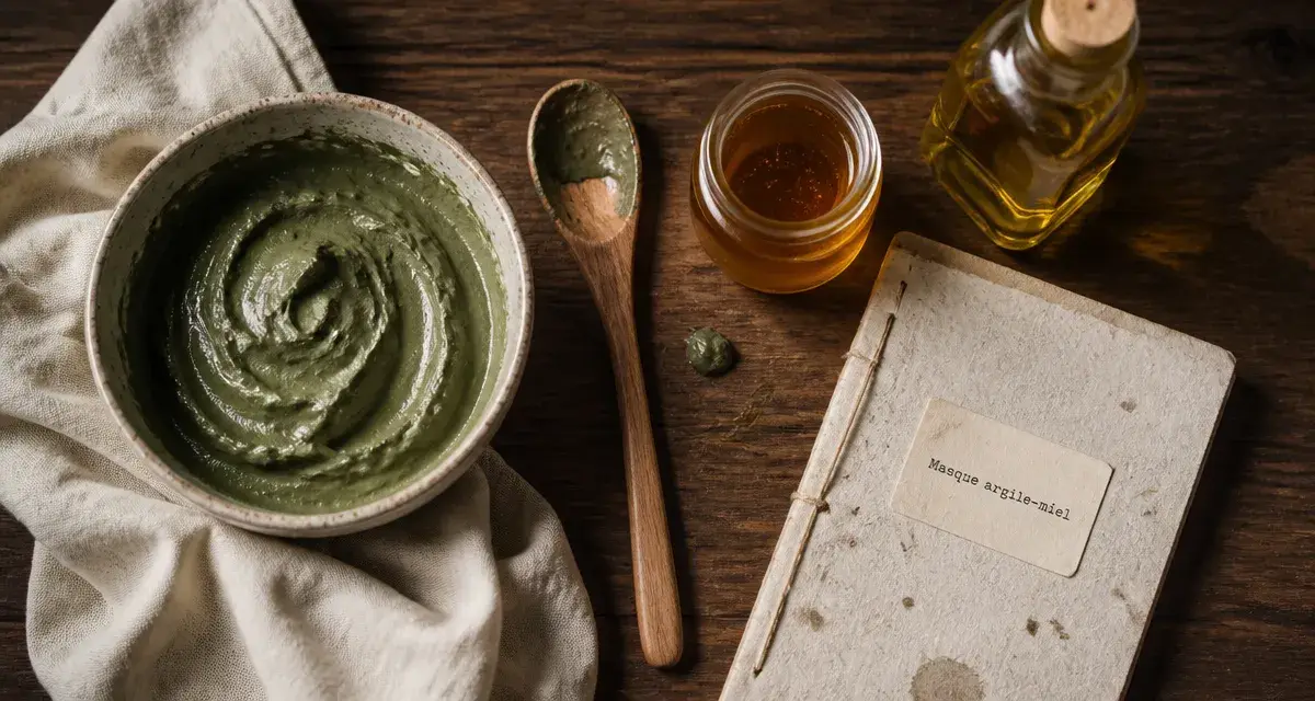 Soins naturels masque argile-miel : argile verte et miel